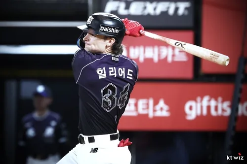 힐리어드, 39호 홈런 폭발…80승 선착 kt, 매직넘버 '9'(종합)