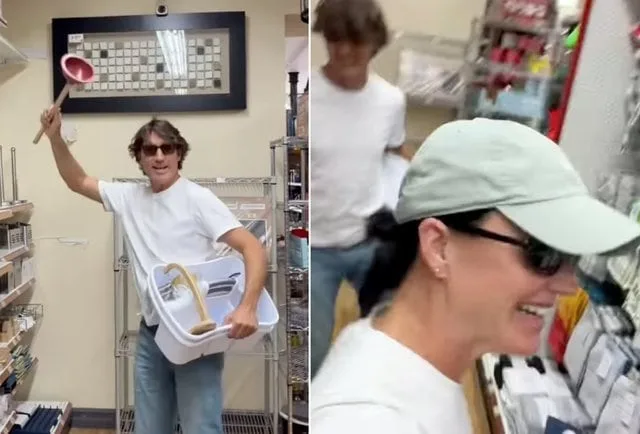 Justin Trudeau and Katy Perry dance in Montreal hardware store