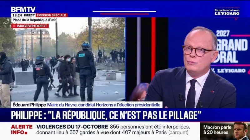 17-octobre: "Est-ce qu'il y a eu ou non une faille dans les renseignements? Et si c'est le cas, tirons-en les conséquences", estime Édouard Philippe, candidat Horizons à la présidentielle