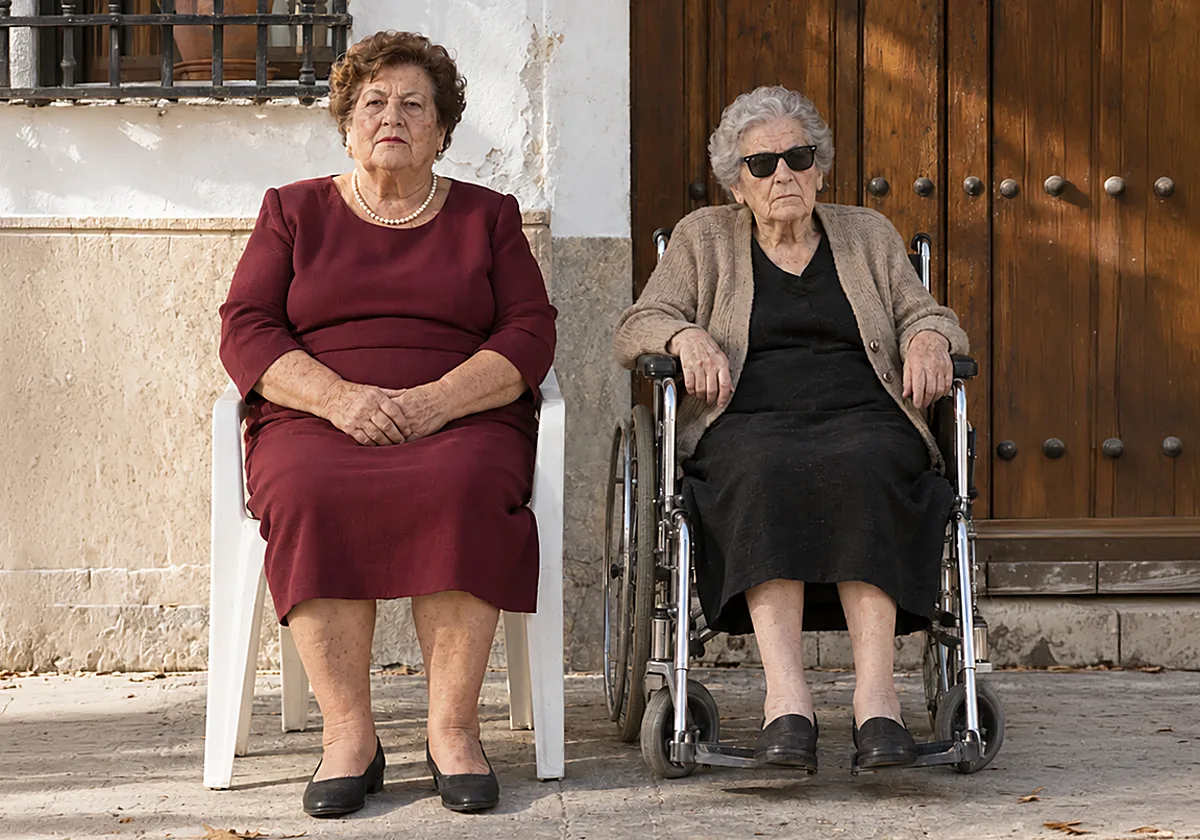 Lola y Eugenia, las dos ancianas 'tomando el fresco' que arrasan en redes, ocultan un secreto: no existen