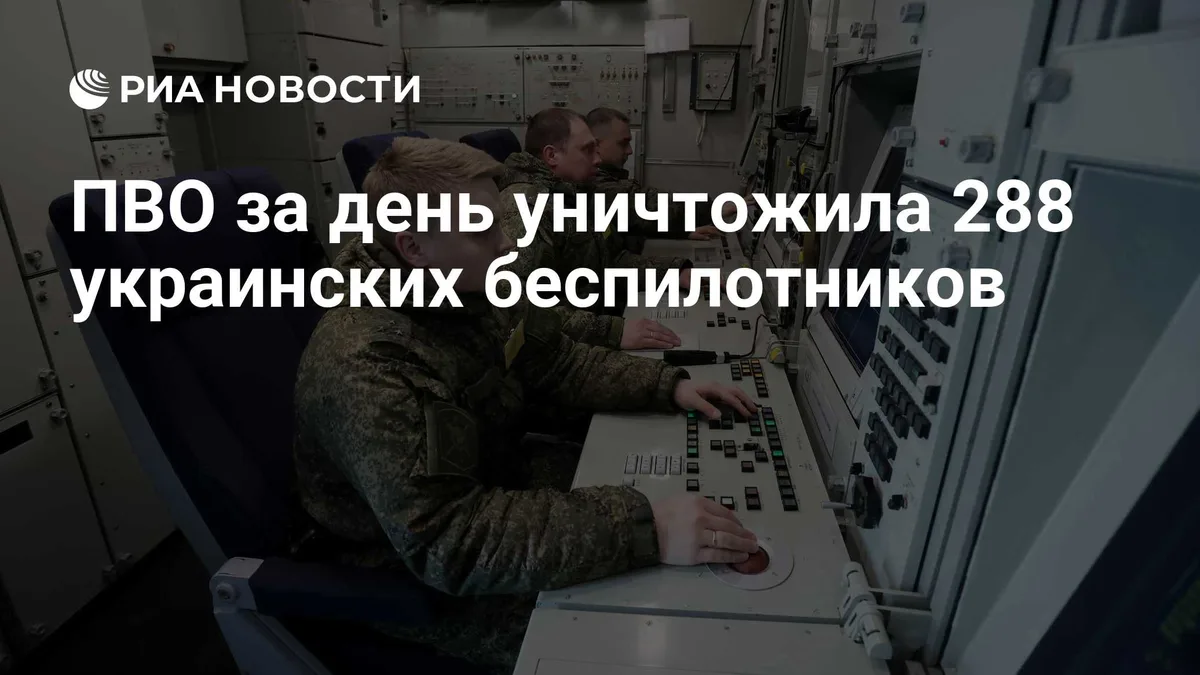 ПВО за день уничтожила 288 украинских беспилотников