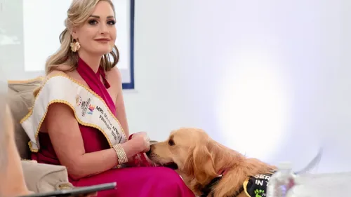 A golden retriever with a life-changing job to learn