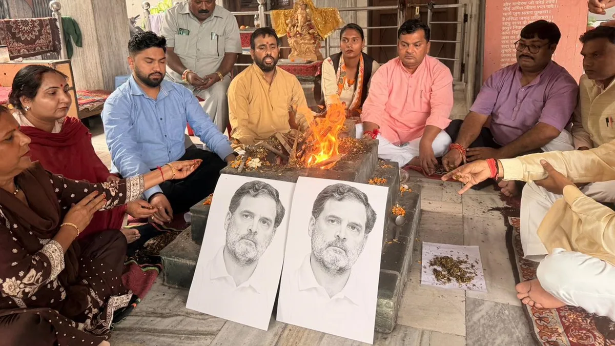 After FIR, BJP targets Rahul Gandhi with a ‘buddhi shuddhi’ ritual