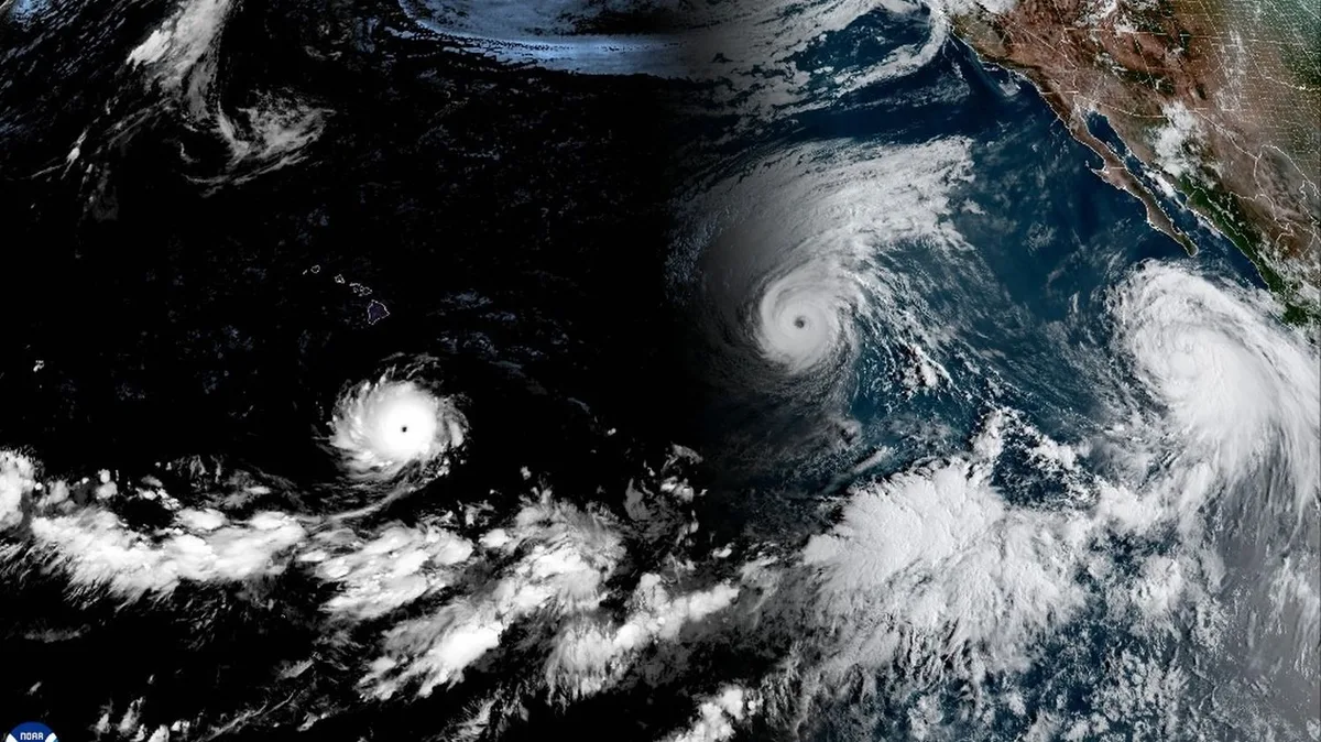 Trois cyclones simultanés sont en cours dans le Pacifique, un phénomène rare favorisé par El Niño