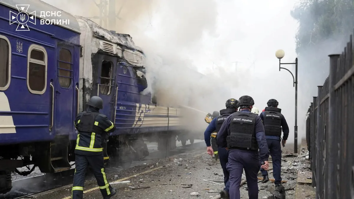 Russia hits passenger train on Ukraine's border with Poland, just misses 'diplomatic train'