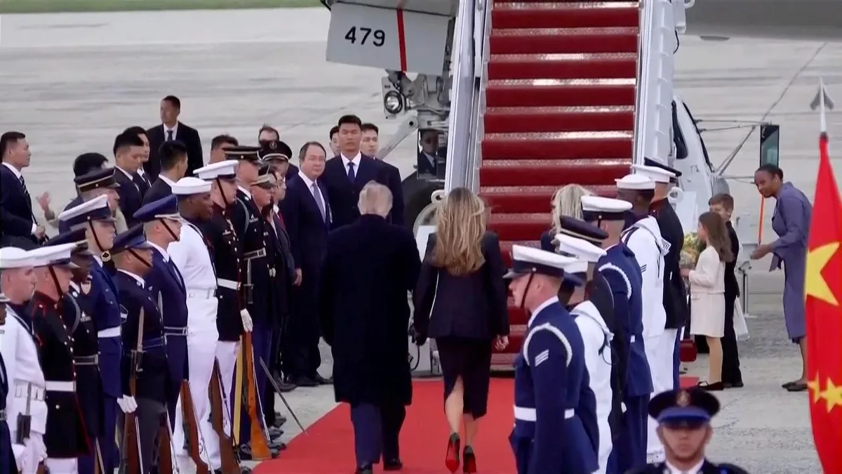 Trump greets President Xi at airport