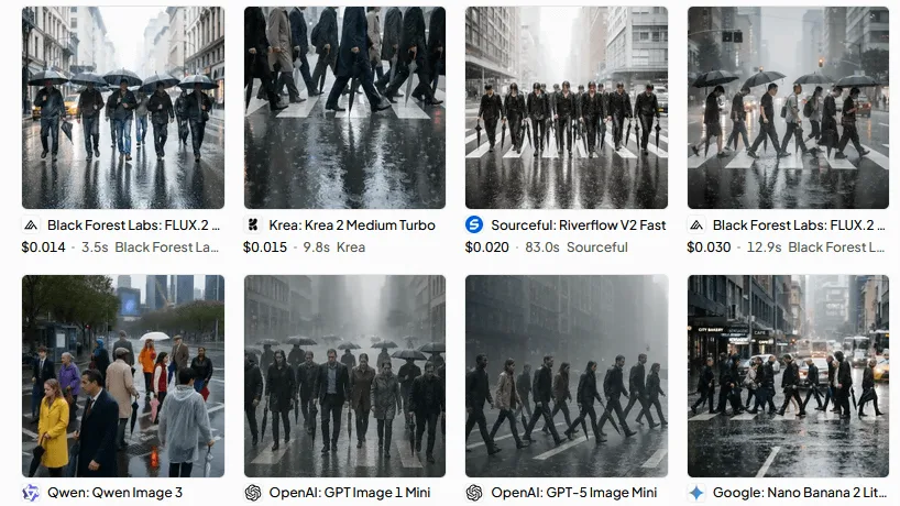 大量に存在する画像生成AIを同じプロンプトで比較できる「Image benchmarks」をOpenRouterが公開