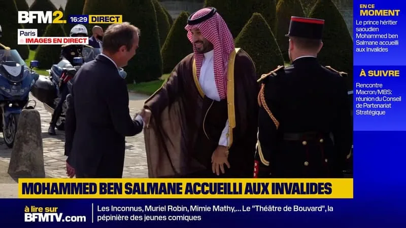 Mohammed ben Salmane accueilli par le Premier ministre Sébastien Lecornu aux Invalides à Paris