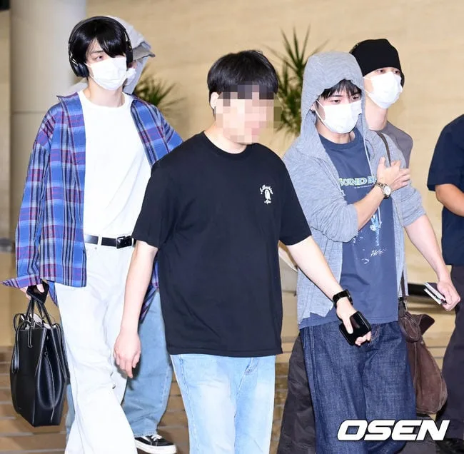 [사진]TXT 수빈-태현-연준 '마스크 쓰고 출국'