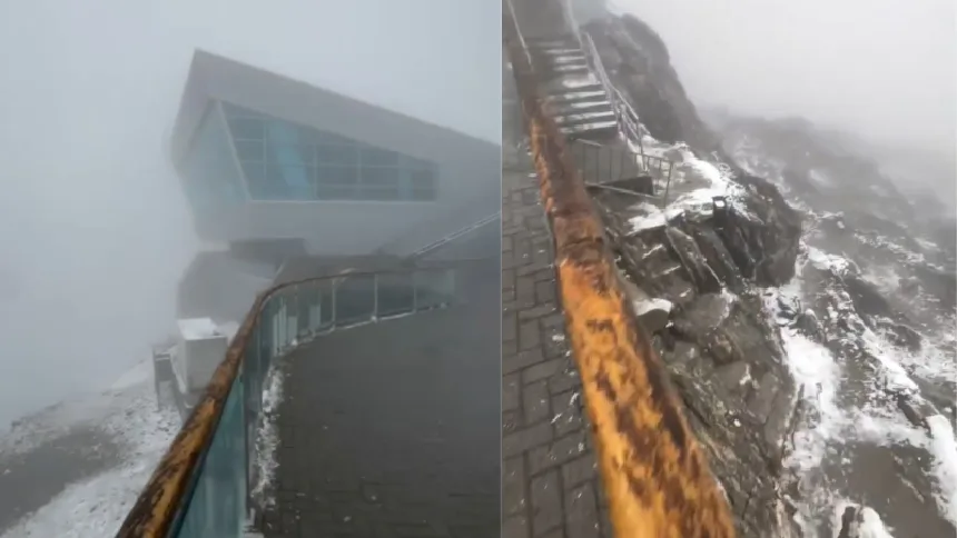 VIDEO: Espectacular nevada cubrió de blanco el Pico Espejo de Mérida este 20Sep