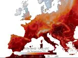 Europe's never-ending scorching summer: Timelapse reveals the vast swathes of the continent that have hit 40°C over the last four months