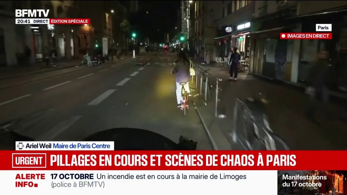 Mobilisations du 17 octobre: "C'est assez catastrophique, il continue d'y avoir des scènes de pillage", raconte Ariel Weil, maire de Paris Centre