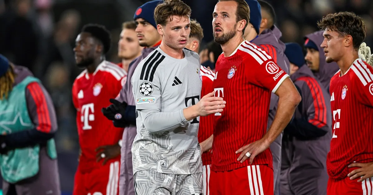 Bayern Múnich no pudo con el sorprendente Viking: doblete de Kane, empate en Noruega y una roja insólita para Michael Olise