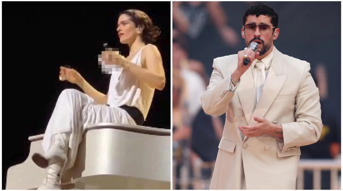 Rosalía brinda al rito de Bad Bunny en Monterrey