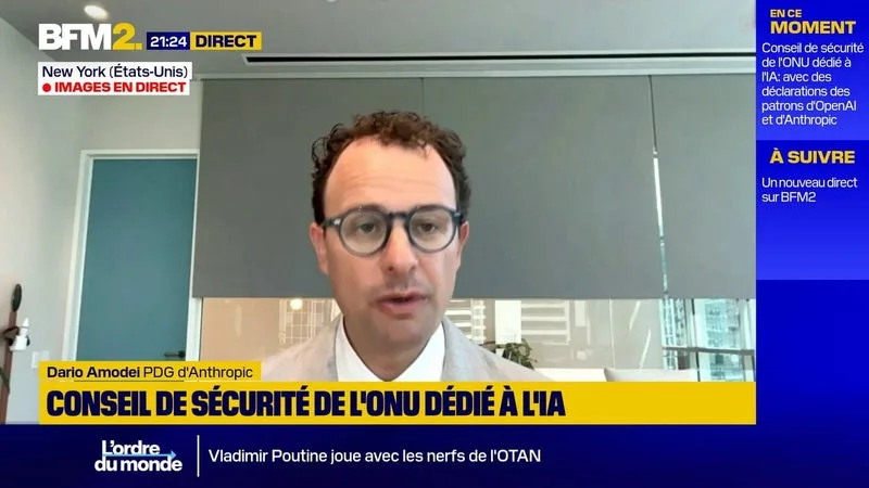 IA: "Nous ralentirons autant que nécessaire pour faire en sorte que chaque nouvelle technologique de l'IA que nous déployons soit véritablement sûre", déclare Dario Amodei, PDG d'Anthropic