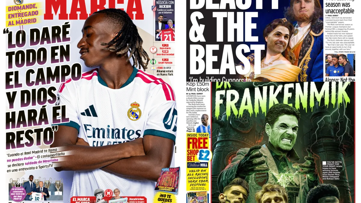 Las portadas en Inglaterra con Arteta son para verlas...