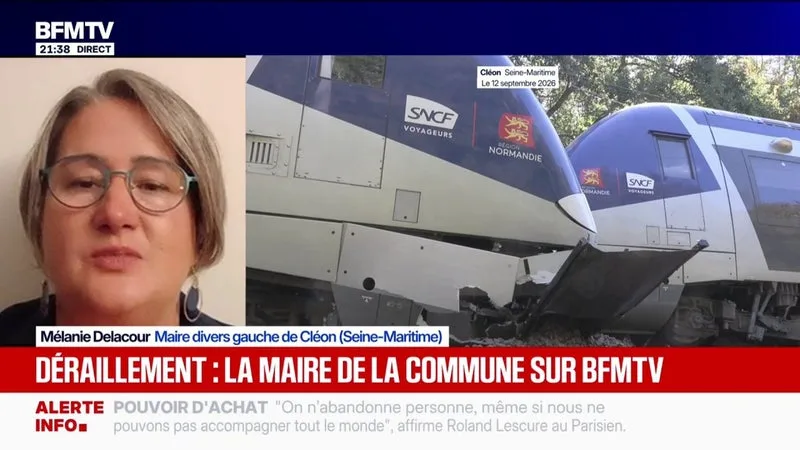Déraillement d'un train en Normandie: "Certains disaient qu'ils ne prendraient plus jamais le train, c'est logique", constate Mélanie Delacour, maire divers gauche de Cléon