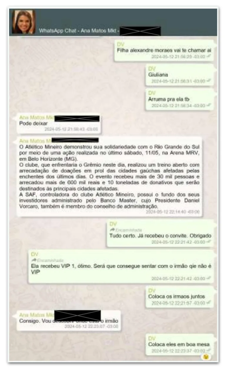 Escritório nega que filhos de Moraes pediram ingressos VIP a Vorcaro