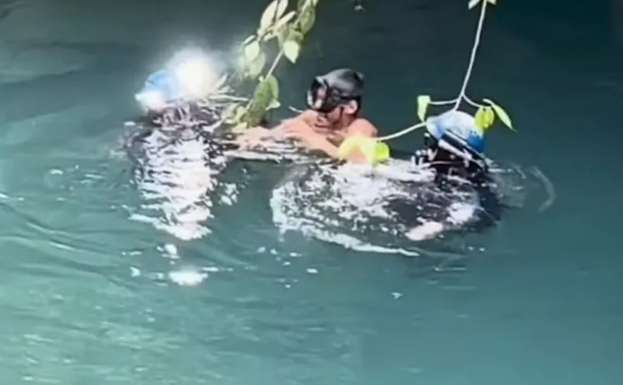 Un pescador fue rescatado tras pasar 15 días atrapado en una bolsa de aire en una cueva inundada