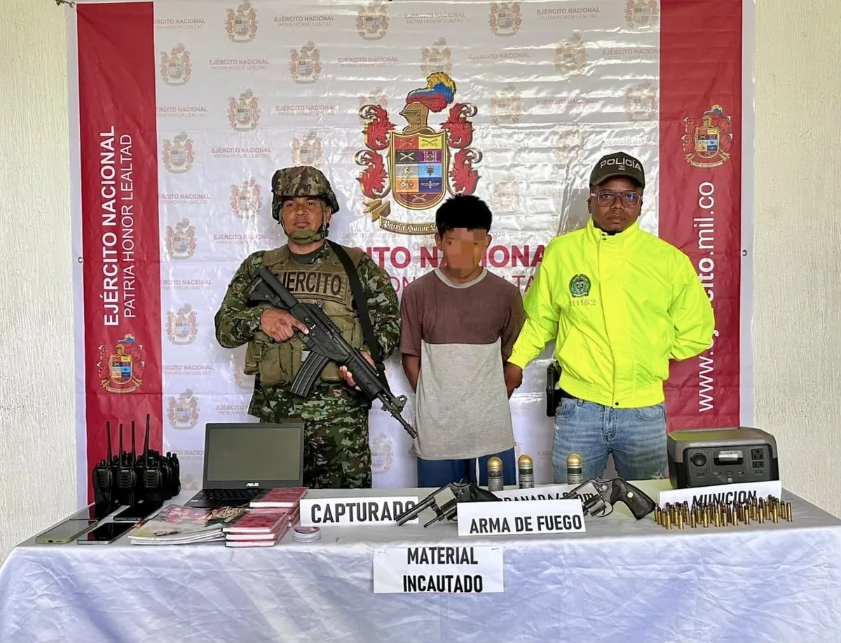 Capturan en Chocó a alias el Tuerto, señalado de coordinar ataques con drones y acciones de propaganda armada del ELN