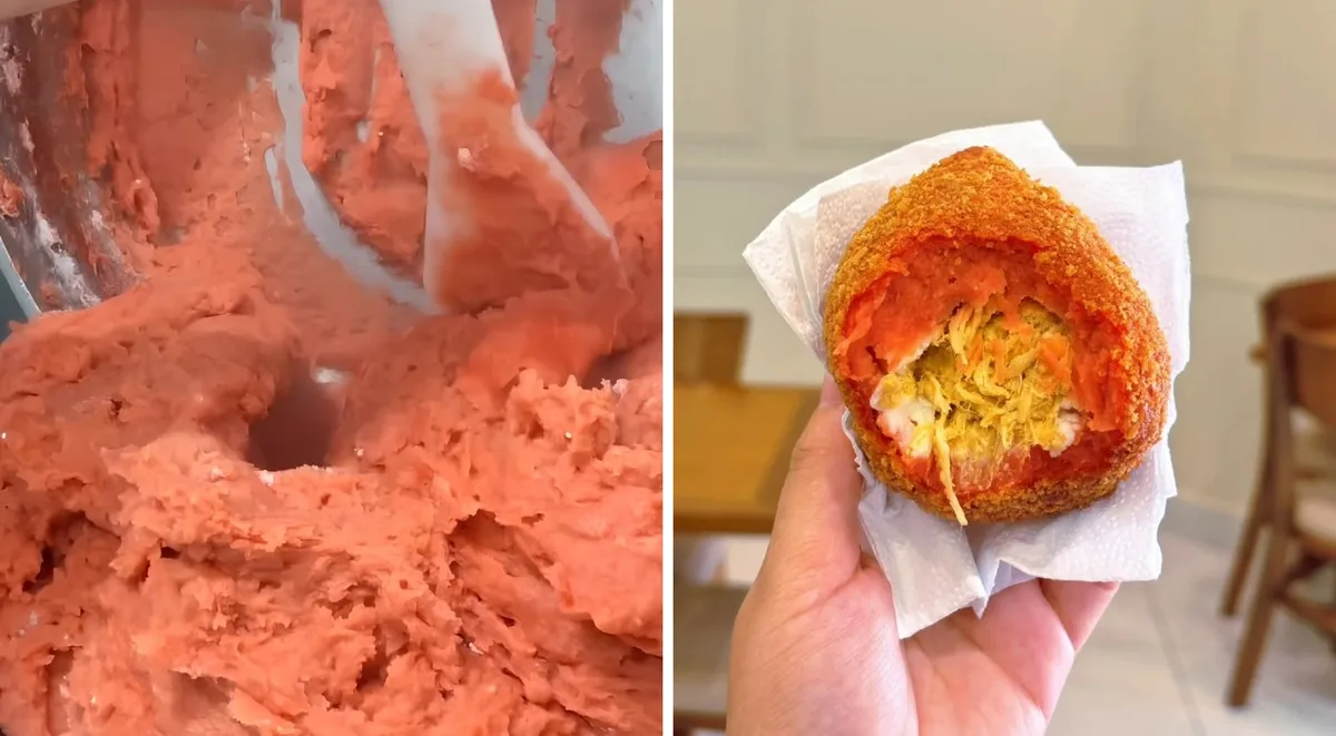 VÍDEO: funcionário confunde ingredientes, 'tinge' coxinha de rosa e confeitaria viraliza na internet