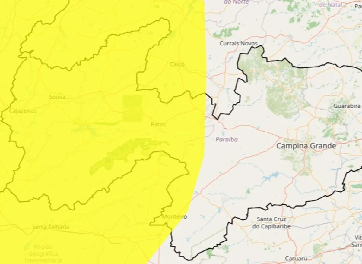 Inmet emite alerta de baixa umidade para mais de 95 cidades da PB