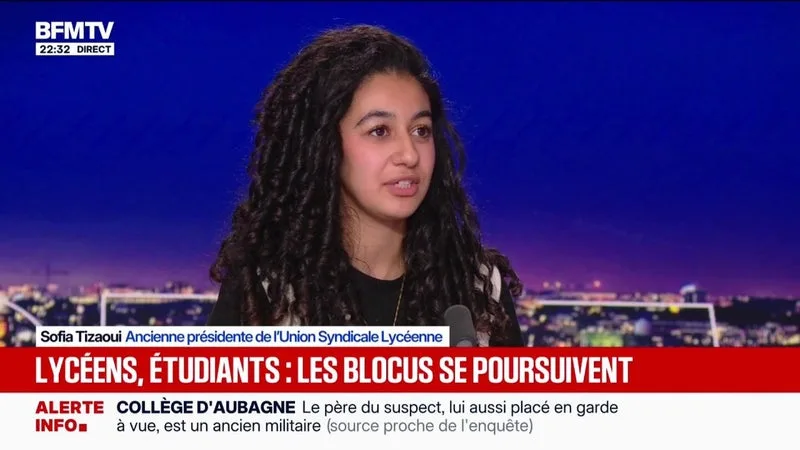 Mobilisation lycéenne: "Les vacances scolaires vont être décisives", explique Sofia Tizaoui, ancienne présidente de l'Union Syndicale Lycéenne