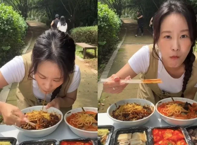 ‘임신’ 김지민, 음식 먹으려 달리기까지..먹덧이라더니 매운 짬뽕→자장면 폭풍 흡입