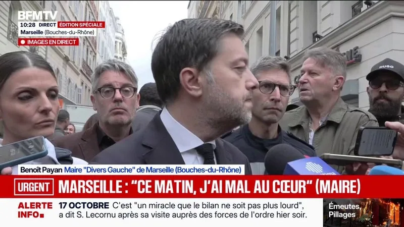 "Je veux savoir ce qu'il s'est passé dans ma ville", affirme Benoît Payan, maire de Marseille, qui annonce la visite du ministre de l'Intérieur dans la ville ce lundi