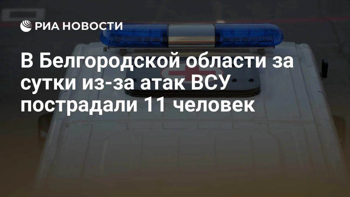 В Белгородской области за сутки из-за атак ВСУ пострадали 11 человек