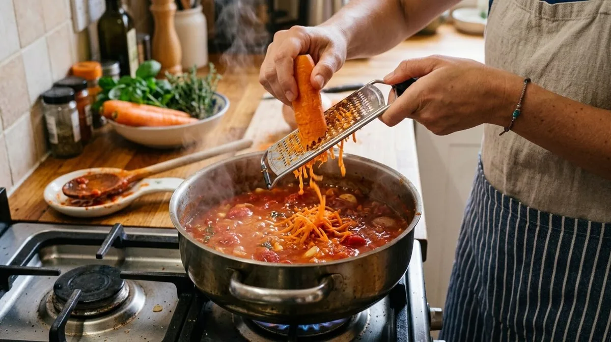 Los chefs coinciden: “Para espesar la salsa de tomate, no uses harina: agregá 1 zanahoria rallada y cociná a fuego lento”