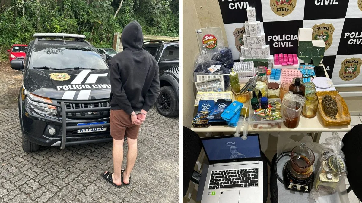 Laboratório de drogas gourmet com jujuba e pod de THC é fechado pela polícia em Joinville