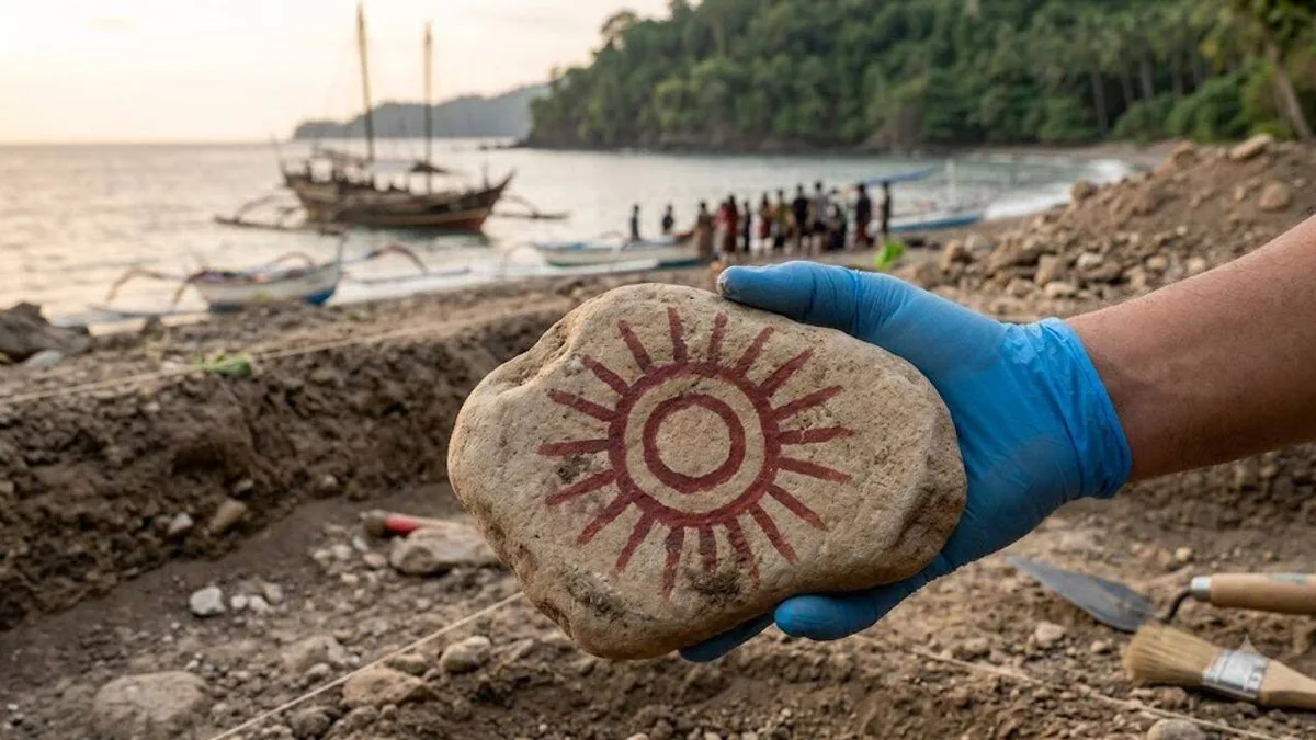 4,000-year-old painted stone in Indonesia reveals art carried by ancient Austronesian voyagers