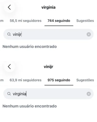 Fãs notam atitude de Virginia Fonseca e Vini Jr. nas redes sociais após término; veja Fãs notam atitude de Virginia Fonseca e Vini Jr. nas redes sociais após término; veja