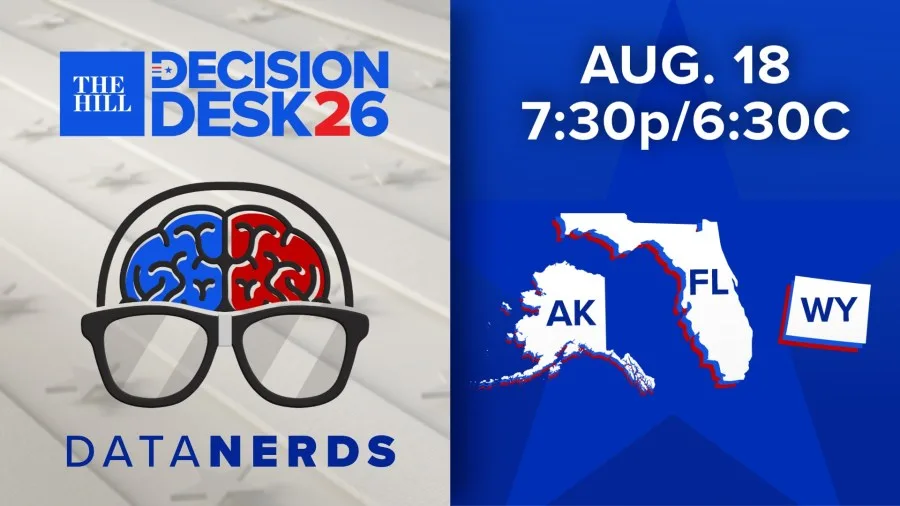 Watch live: The Hill, DDHQ track and analyze primary elections in Florida, Wyoming and Alaska