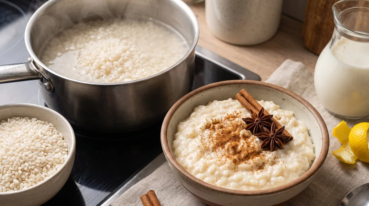 ¿El arroz con leche se cuece en la leche o se cocina primero en agua? El truco para que quede más cremoso