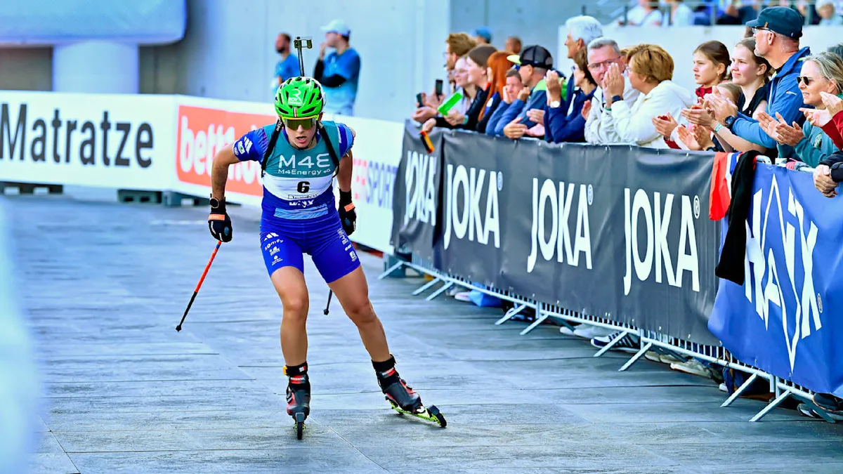 City-Biathlon in Dresden - Ganz bitterer Sturz von Olympiasiegerin