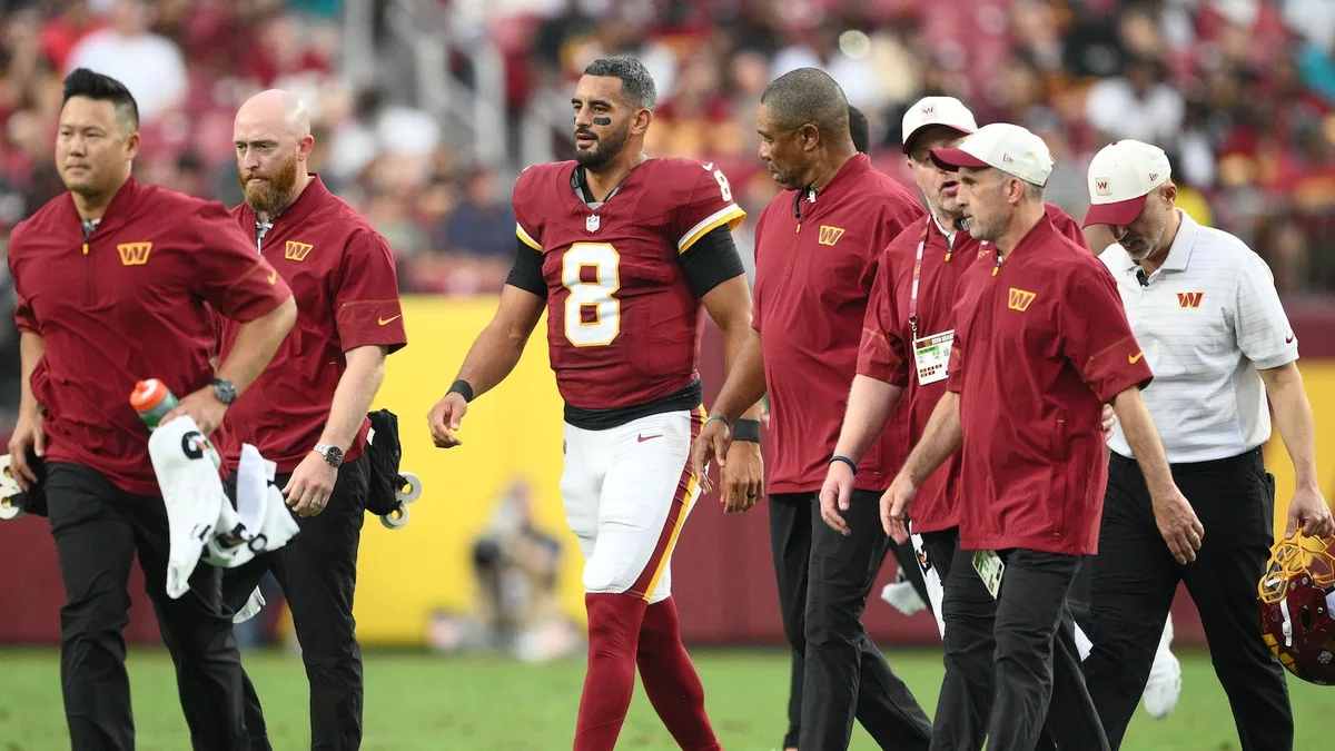 Commanders QB Marcus Mariota has a sprained MCL in his right knee, AP source says