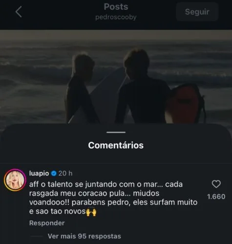 Luana Piovani surpreende com comentário em post de Pedro Scooby após treta dos piolhos; veja Luana Piovani surpreende com comentário em post de Pedro Scooby após treta dos piolhos; veja