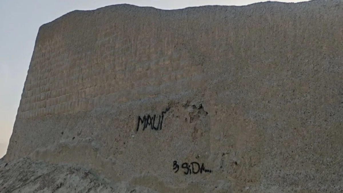 Chan Chan volvió a ser vandalizado: Pintas con aerosol aparecen en muros perimetral