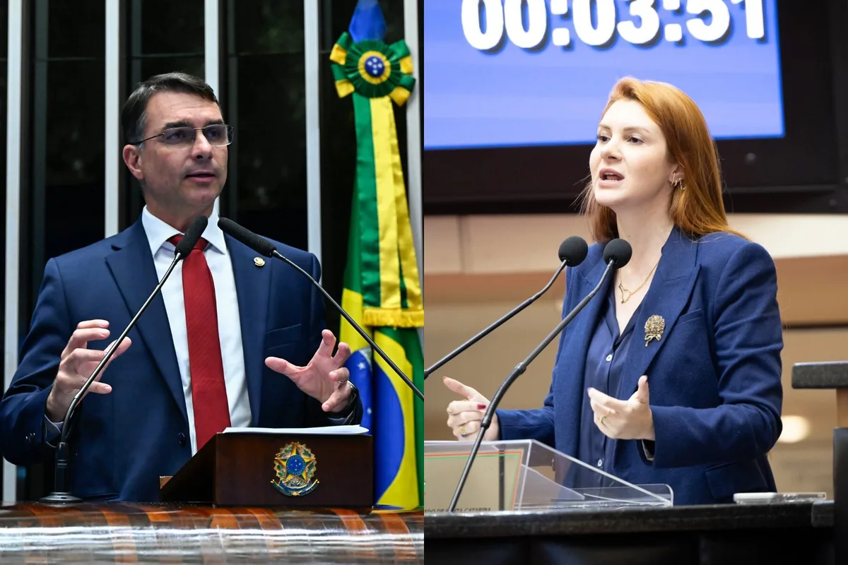 Flávio pede que deputada apoie Carlos em SC ou “não use mais” sua imagem nem a de Bolsonaro