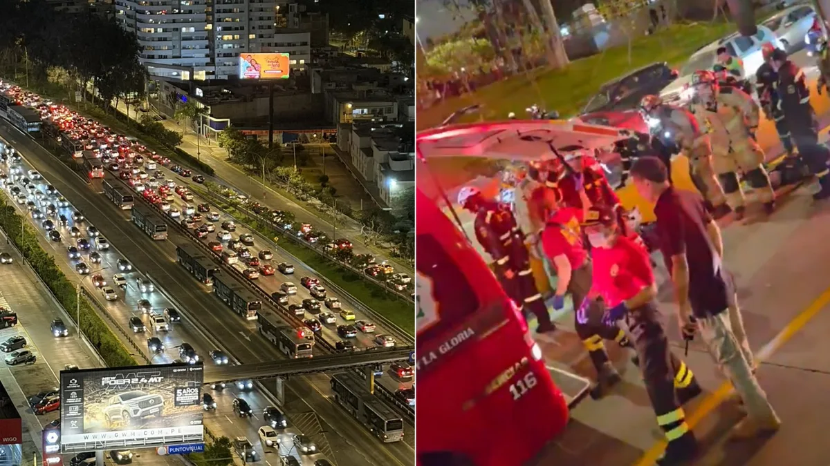 Accidente en la avenida Javier Prado y la Vía Expresa generó tráfico intenso cerca de la estación del Metropolitano durante hora punta