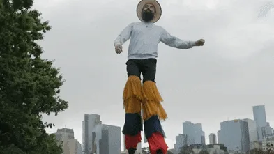 Think running a marathon is hard? Try doing it on 3kg stilts