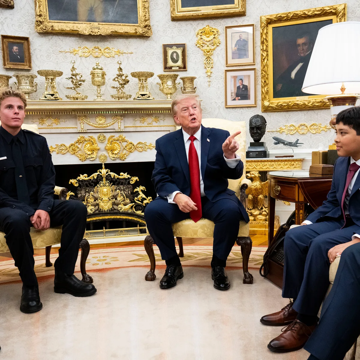 Trump Honors a Teenage Lifeguard and Takes Aim at a CNN Reporter