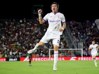 Mastantuono hat trick spurs Fiorentina to first win in Serie A and Rennes tops Ligue 1