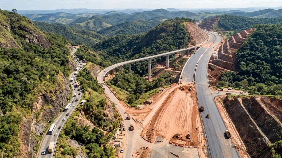 134 km de duplicação, 83 km de faixas extras e 51 correções de traçado vão transformar a rodovia mais temida de Minas Gerais, que atravessa as serras do estado