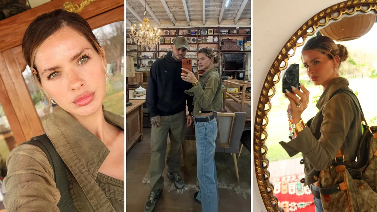 El paseo de la China Suárez y Mauro Icardi tras las críticas: radios vintage, cuadros antiguos y look militar