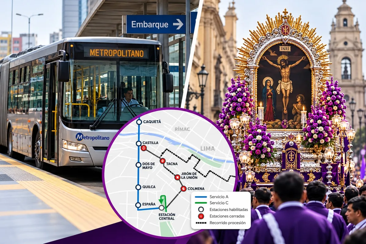 Plan de desvío del Metropolitano por la procesión del Señor de los Milagros este 18 de octubre: así cambiará su ruta