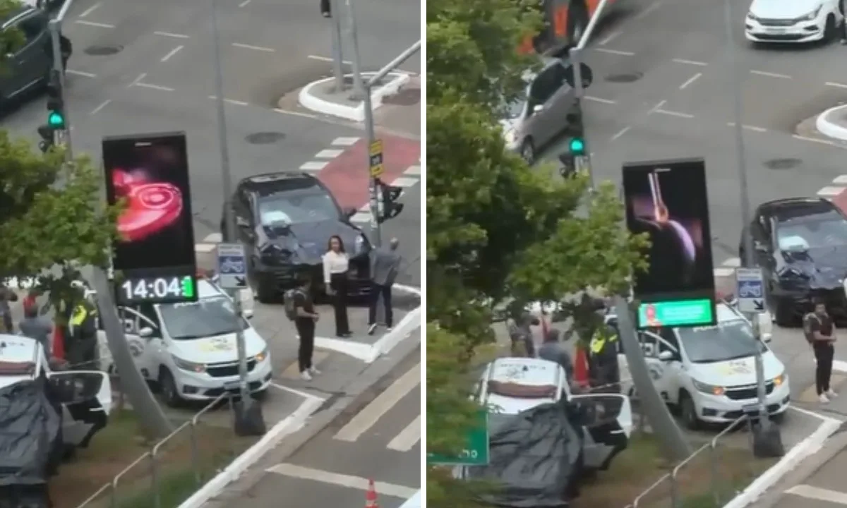 Motorista sem habilitação bate Porsche em viatura e deixa dois PMs feridos na Faria Lima