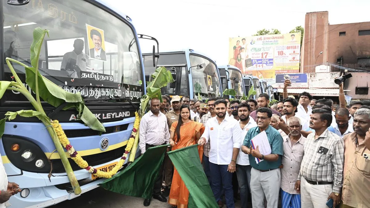 Collector flags off six bus services in Tiruvannamalai